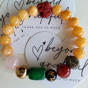 Natural Stone Bead Charm Bracelets/Handmade